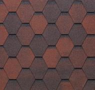 Бітумна черепиця TEGOLA ECO ROOF HEXAGONAL MIXED RED